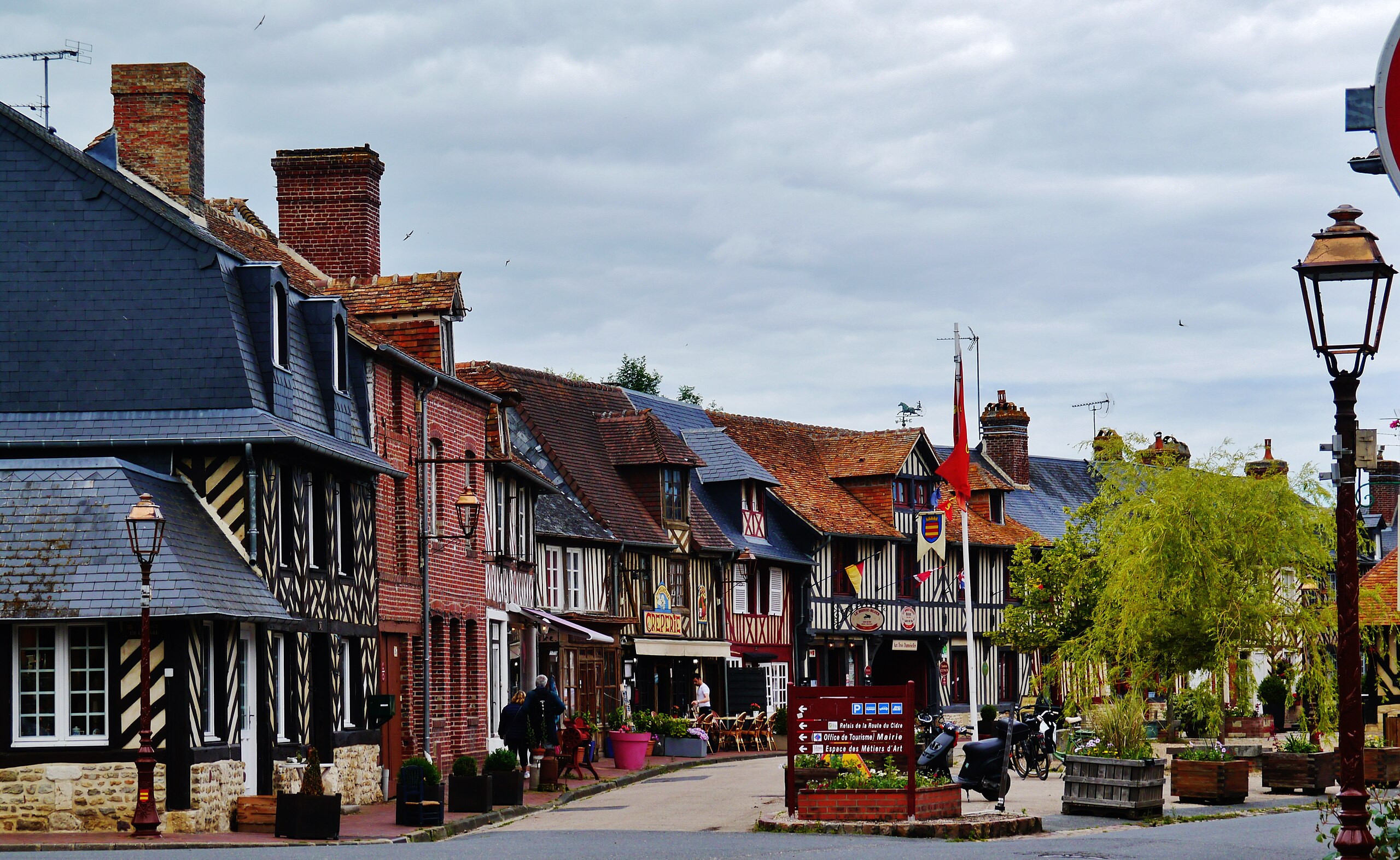 Traditional half-timbered houses in Beuvron-en-Auge